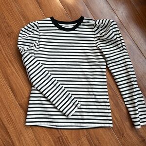 Black and White Fitted Ribbed Hoodie